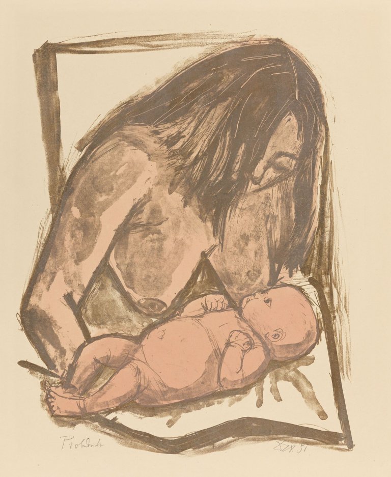 Auf diesem Bild ist das folgende Kunstwerk zu sehen: Otto Dix. „Mutter und Kind“. 1951.