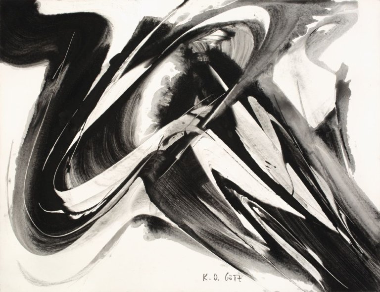 Auf diesem Bild ist das folgende Kunstwerk zu sehen: Karl Otto Götz. Ohne Titel. 1955.