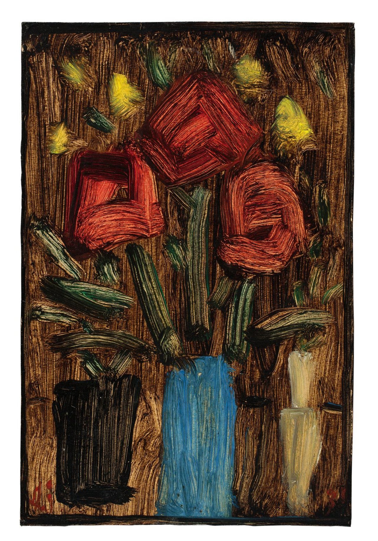 Auf diesem Bild ist das folgende Kunstwerk zu sehen: Alexej von Jawlensky. „Stilleben: Drei Rosen“. 1935.