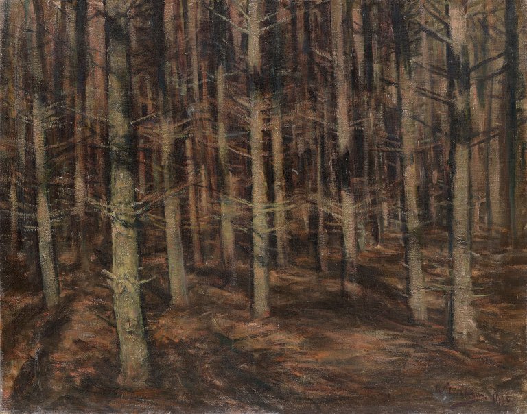 Auf diesem Bild ist das folgende Kunstwerk zu sehen: Walter Leistikow. Waldeinsamkeit. 1905.