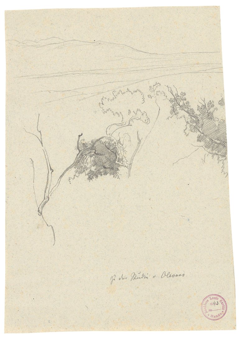 Auf diesem Bild ist das folgende Kunstwerk zu sehen: Louis Gurlitt. Olevano. 1843.