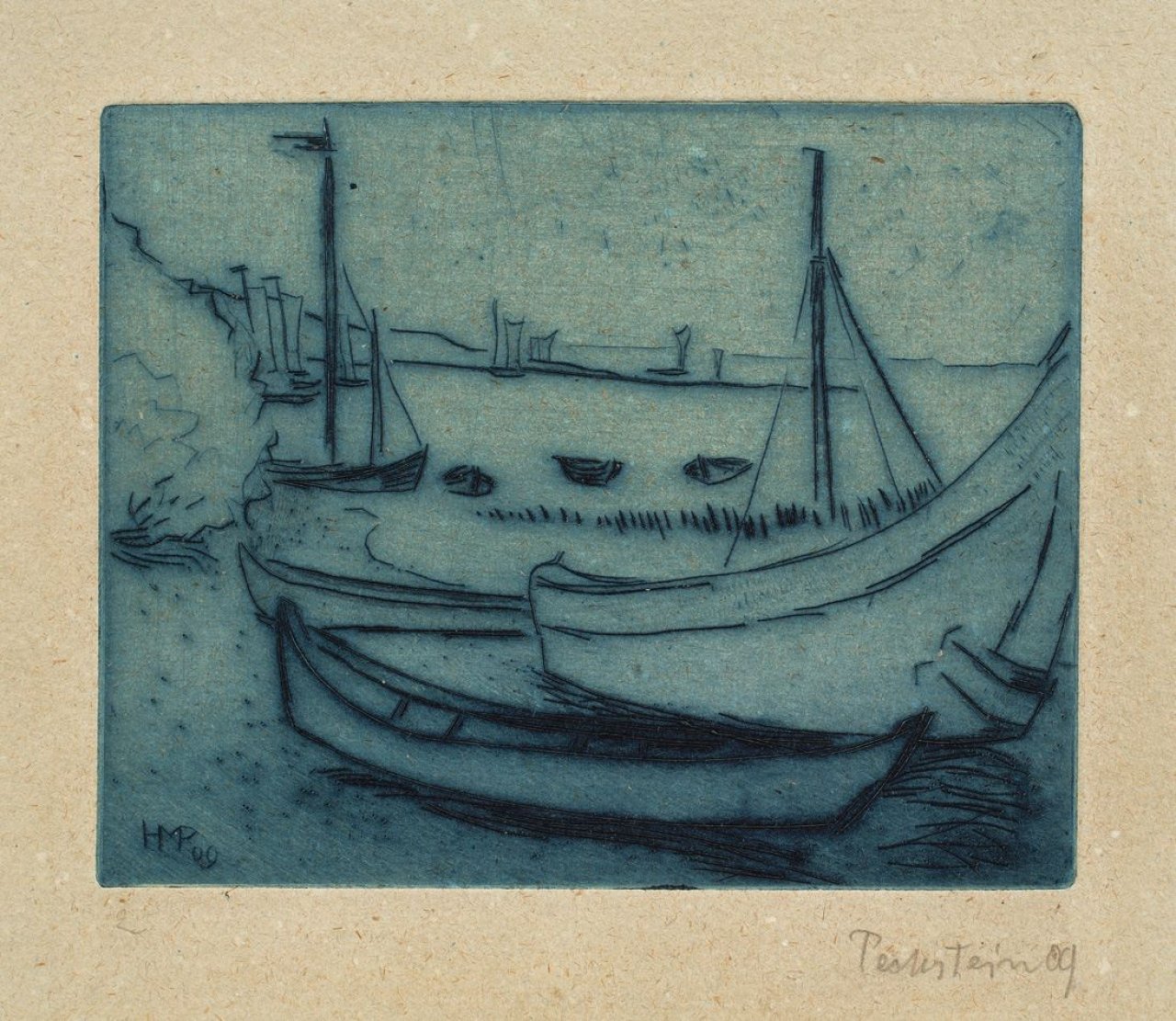 Auf diesem Bild ist das folgende Kunstwerk zu sehen: Max Pechstein. „Kähne“. 1909.