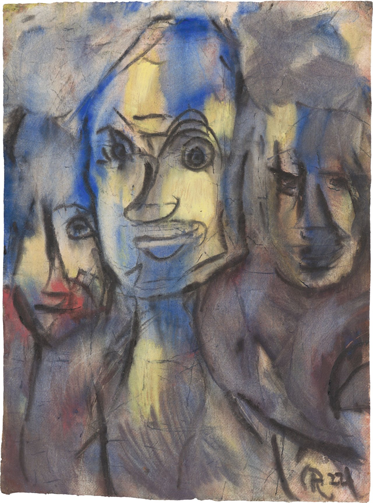 Auf diesem Bild ist das folgende Kunstwerk zu sehen: Christian Rohlfs. „Köpfe“. 1922.