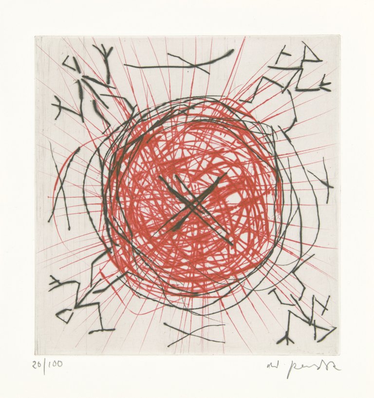 Auf diesem Bild ist das folgende Kunstwerk zu sehen: A.R. Penck. Ohne Titel . 1989.