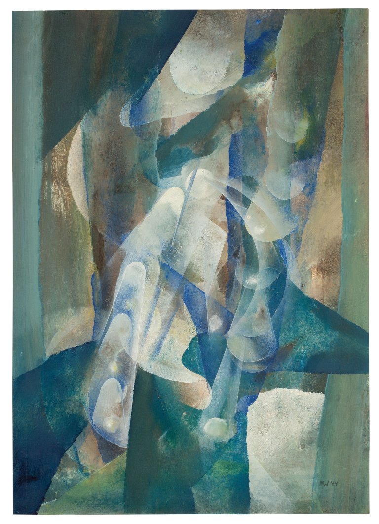 Auf diesem Bild ist das folgende Kunstwerk zu sehen: Fritz Winter. „Triebkräfte der Erde“. 1944.