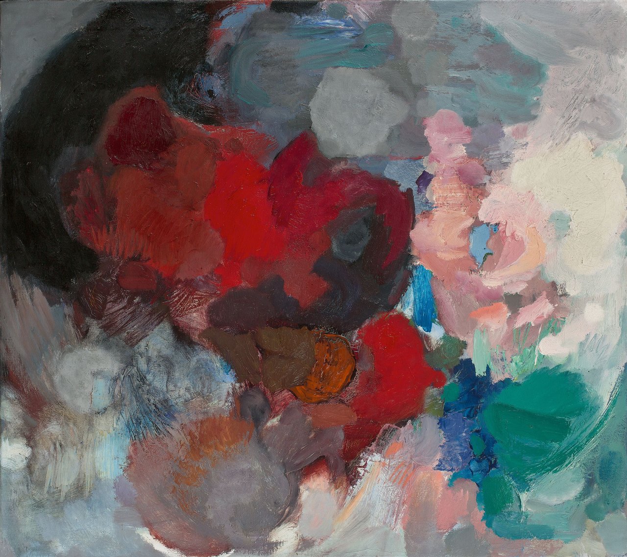 Auf diesem Bild ist das folgende Kunstwerk zu sehen: Heinz Kreutz. „Rot-Rosa“. 1960-61.