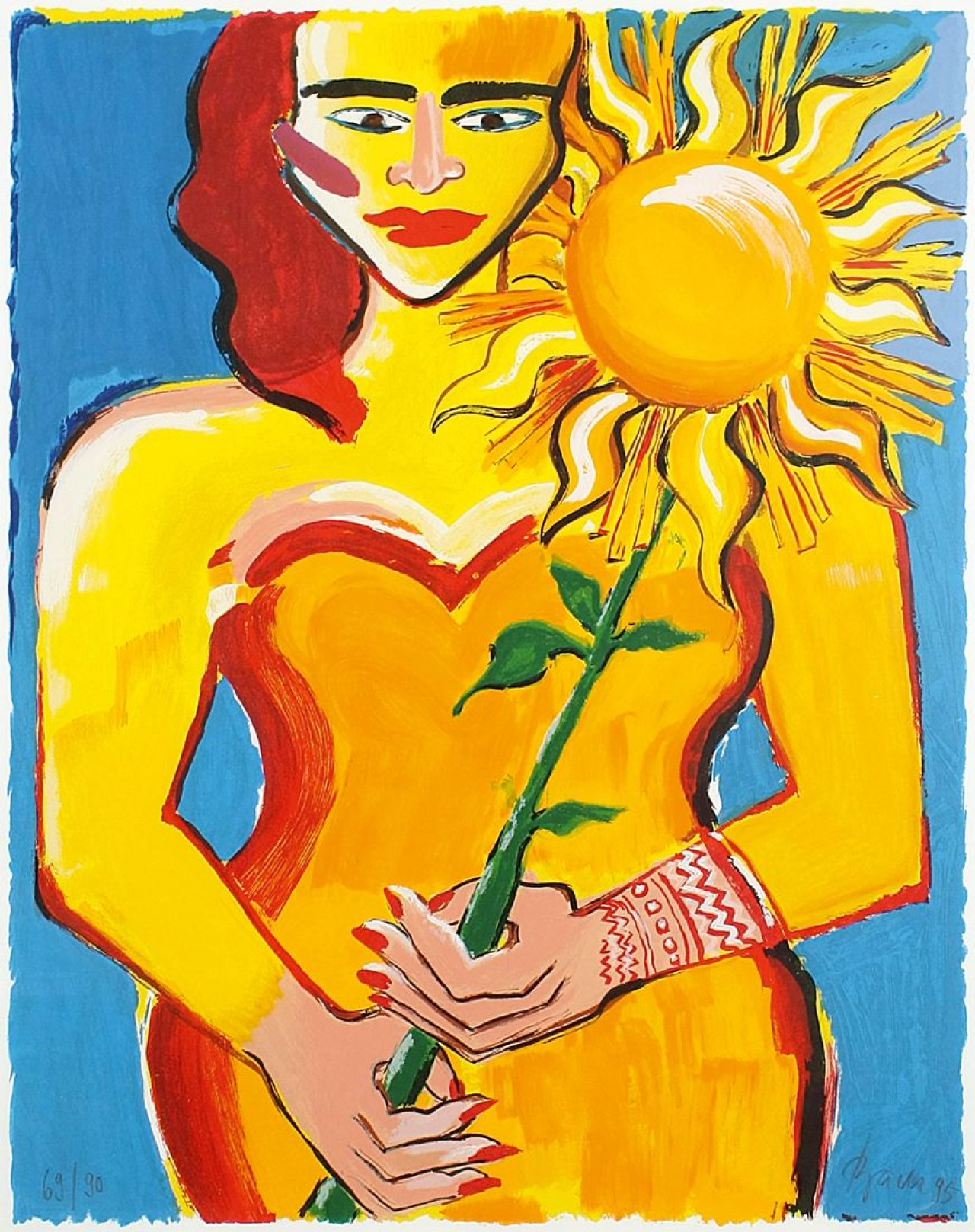 Auf diesem Bild ist das folgende Kunstwerk zu sehen: Elvira Bach. Sommer. 1995.