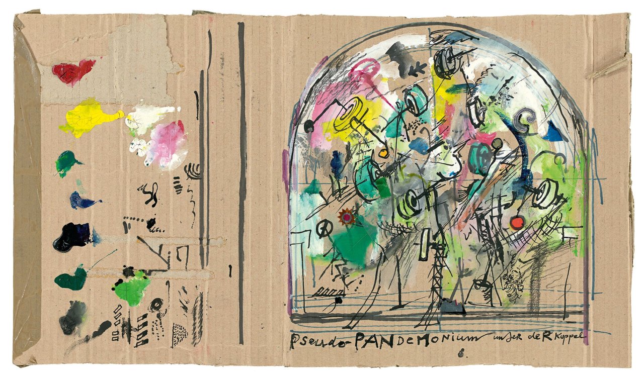 Auf diesem Bild ist das folgende Kunstwerk zu sehen: Jean Tinguely. „Pseudo Pandemonium unter der Kuppel“. Um 1982.