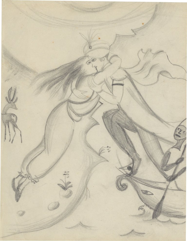 Auf diesem Bild ist das folgende Kunstwerk zu sehen: August Macke. „Entwurf zu einem Hinterglasbild“. 1911.