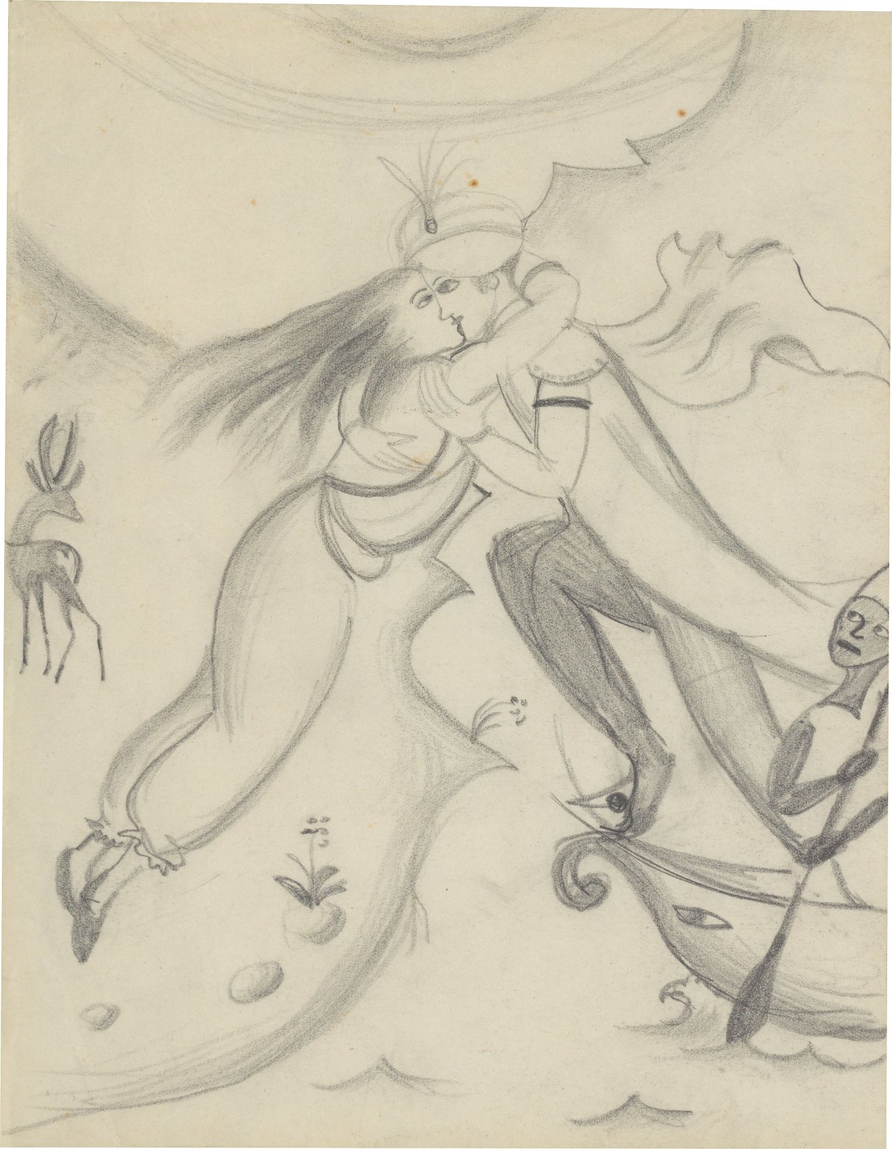 Auf diesem Bild ist das folgende Kunstwerk zu sehen: August Macke. „Entwurf zu einem Hinterglasbild“. 1911.