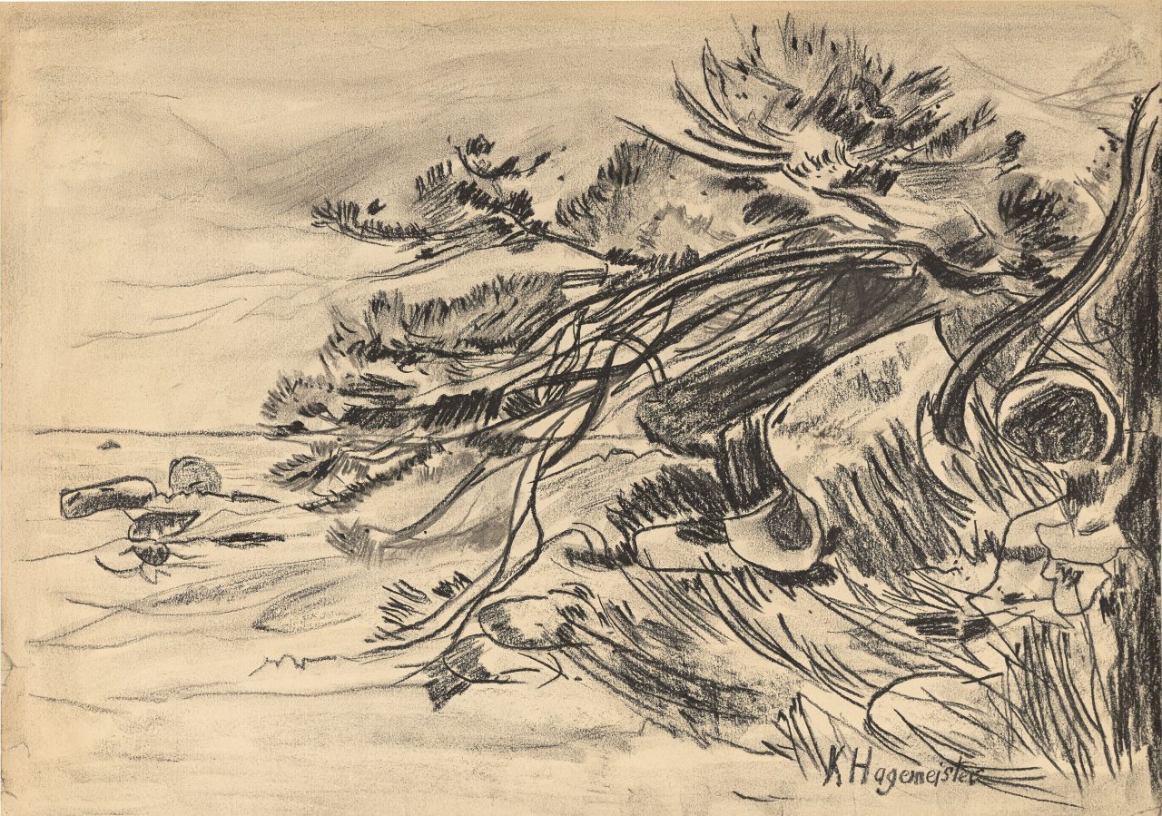 Auf diesem Bild ist das folgende Kunstwerk zu sehen: Karl Hagemeister. „An der Ostsee (Strand von Lohme auf Rügen)“. Um 1914.