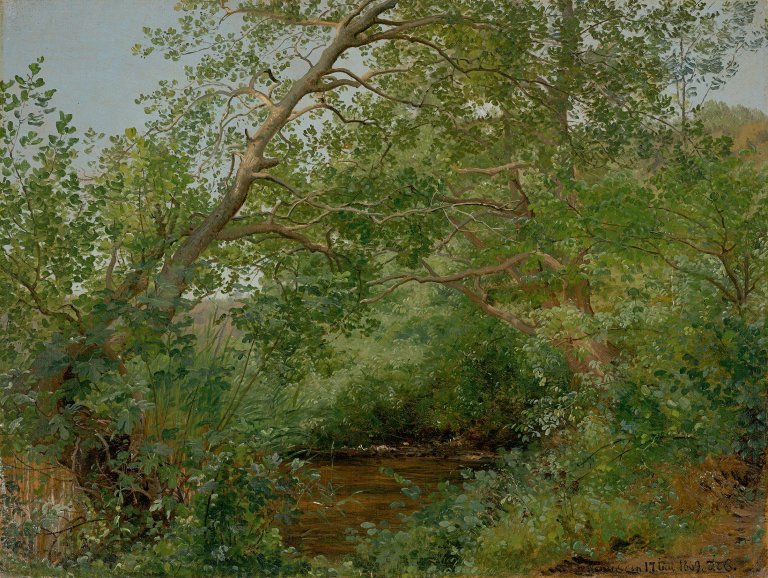 Auf diesem Bild ist das folgende Kunstwerk zu sehen: Janus Andreas Bartholin la Cour. Nemisee („Nemisøen“). 1869.