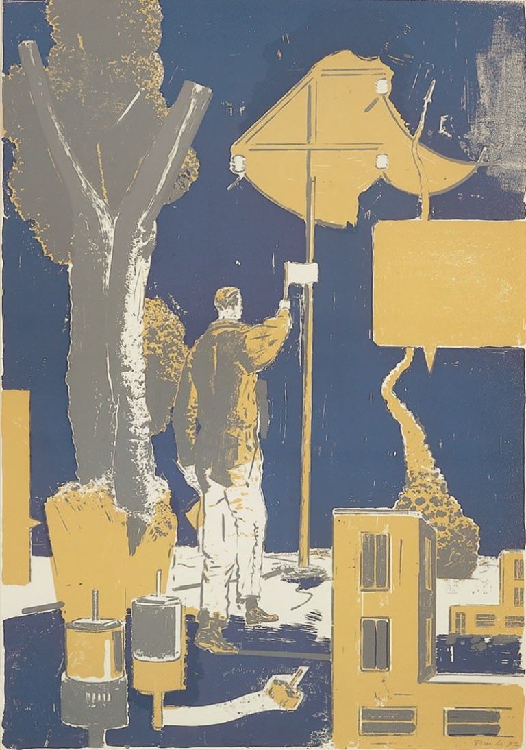 Auf diesem Bild ist das folgende Kunstwerk zu sehen: Neo Rauch. „Signal“. 1997.