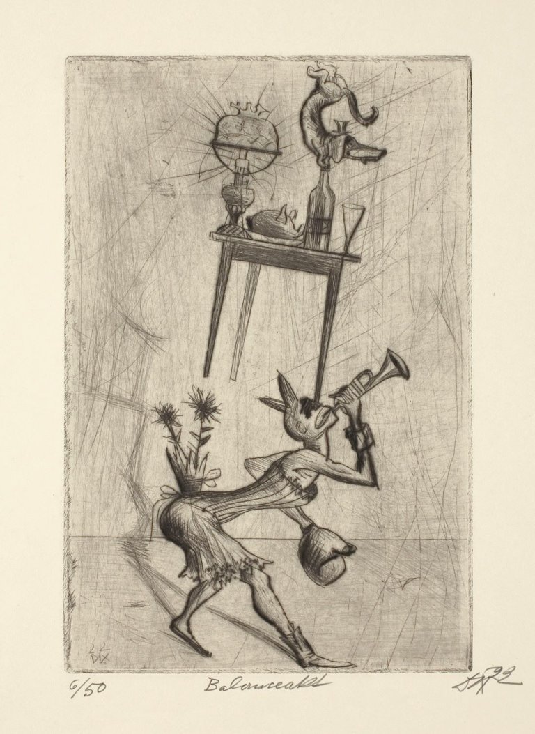 Auf diesem Bild ist das folgende Kunstwerk zu sehen: Otto Dix. „Balanceakt“. 1922.