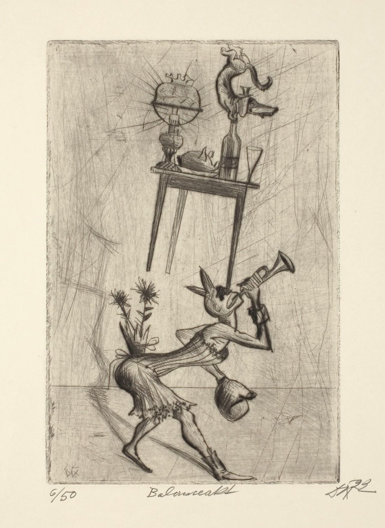 Auf diesem Bild ist das folgende Kunstwerk zu sehen: Otto Dix. „Balanceakt“. 1922.