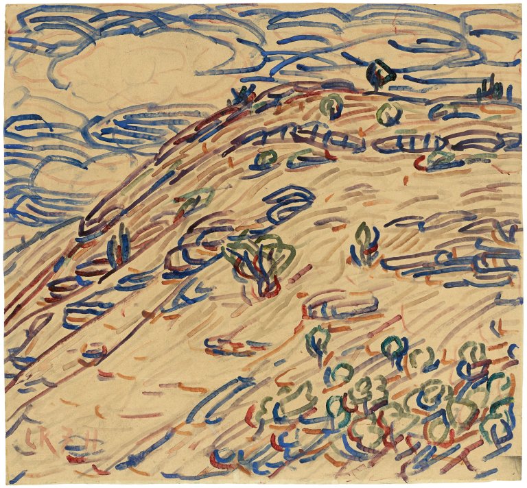Auf diesem Bild ist das folgende Kunstwerk zu sehen: Christian Rohlfs. „Landschaft bei Hagen in Westfalen“. 1907.
