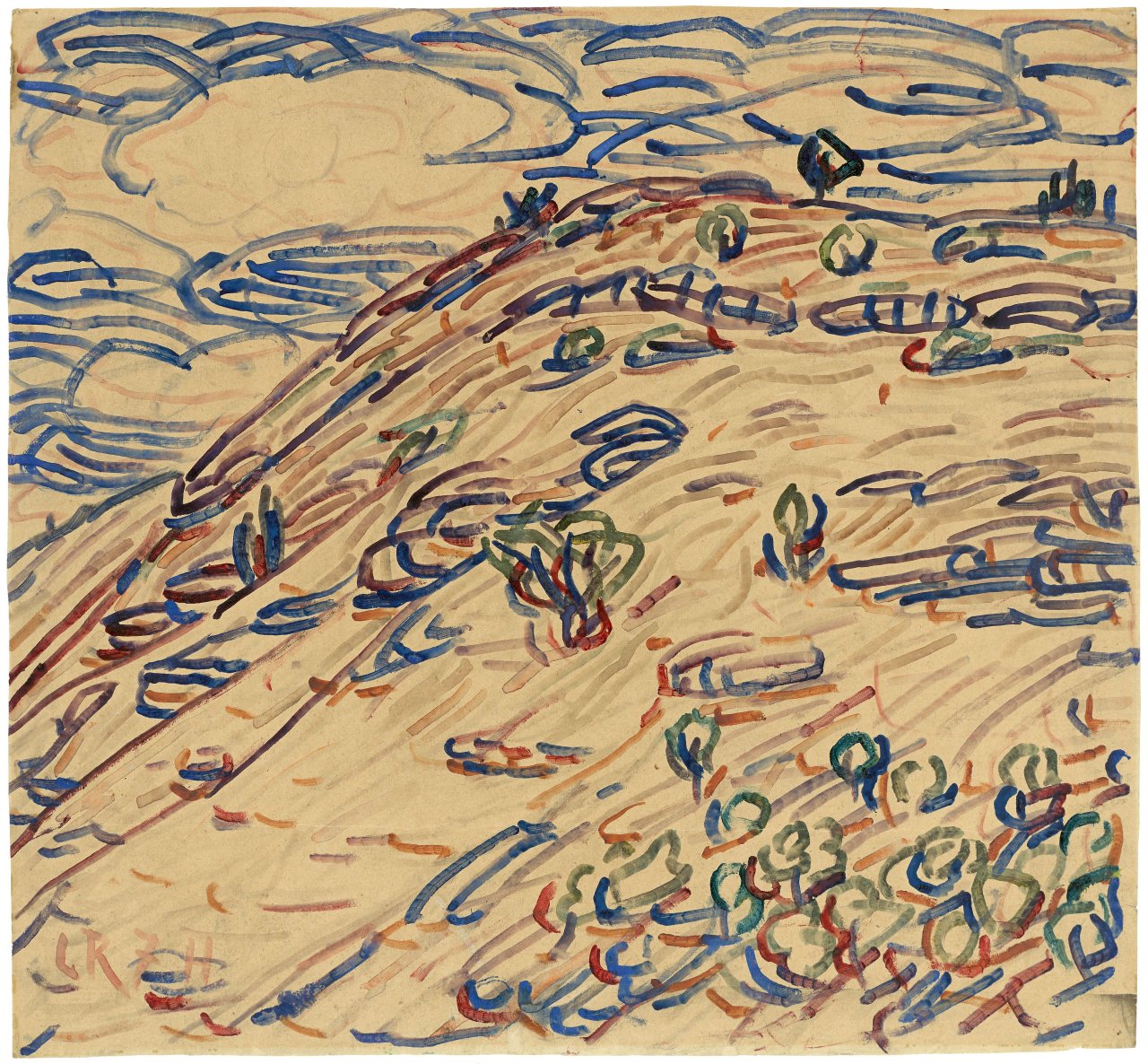 Auf diesem Bild ist das folgende Kunstwerk zu sehen: Christian Rohlfs. „Landschaft bei Hagen in Westfalen“. 1907.