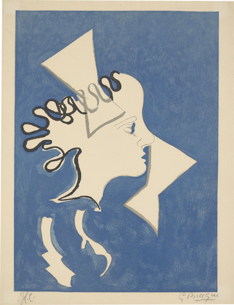 Auf diesem Bild ist das folgende Kunstwerk zu sehen: Georges Braque. Aus: „Si je mourais là-bas“. 1964.