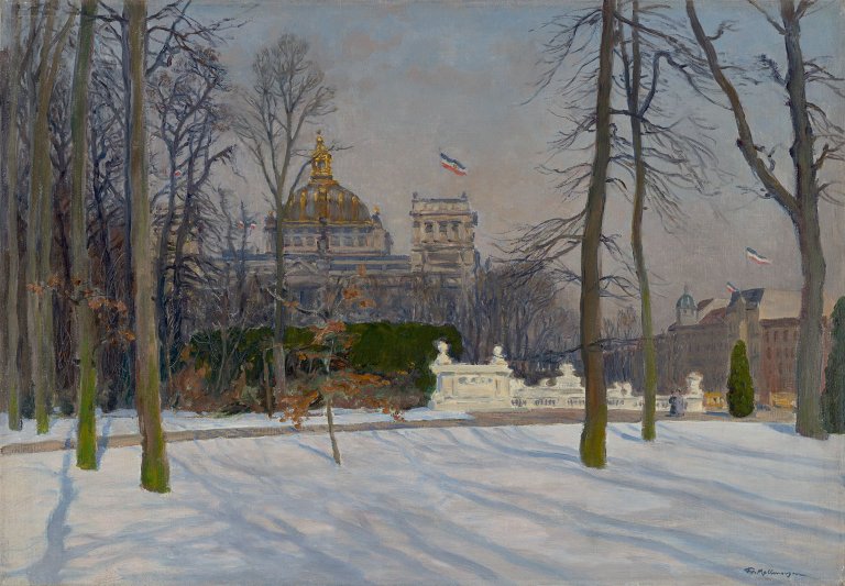 Auf diesem Bild ist das folgende Kunstwerk zu sehen: Friedrich Kallmorgen. „Der Reichstag in Berlin“. Um 1914.