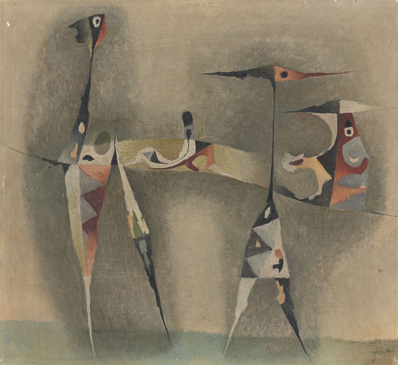 Auf diesem Bild ist das folgende Kunstwerk zu sehen: Hans Jaenisch. „Die Reichbeschenkten“. 1955.