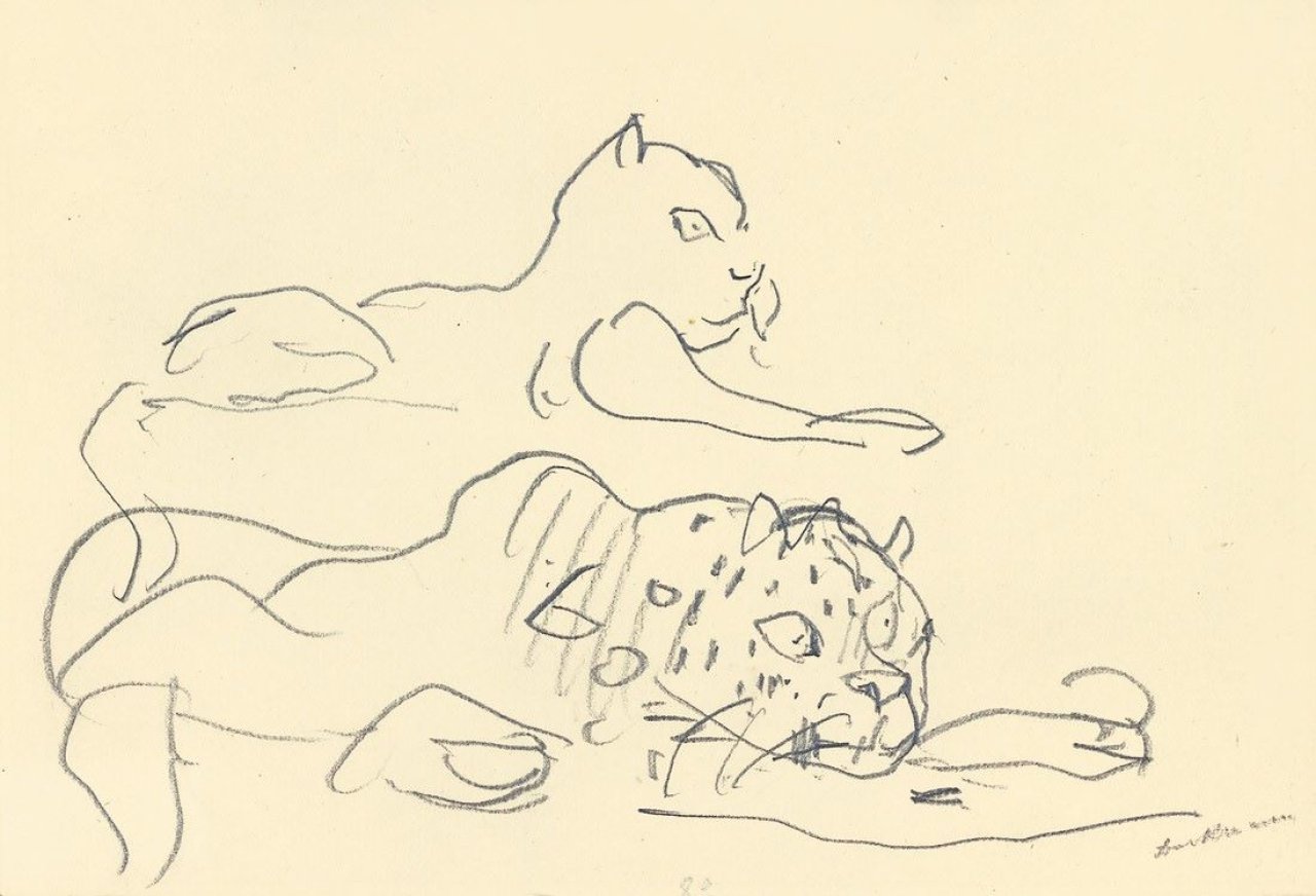 Auf diesem Bild ist das folgende Kunstwerk zu sehen: Max Beckmann. „Zwei Löwen“. 1917.