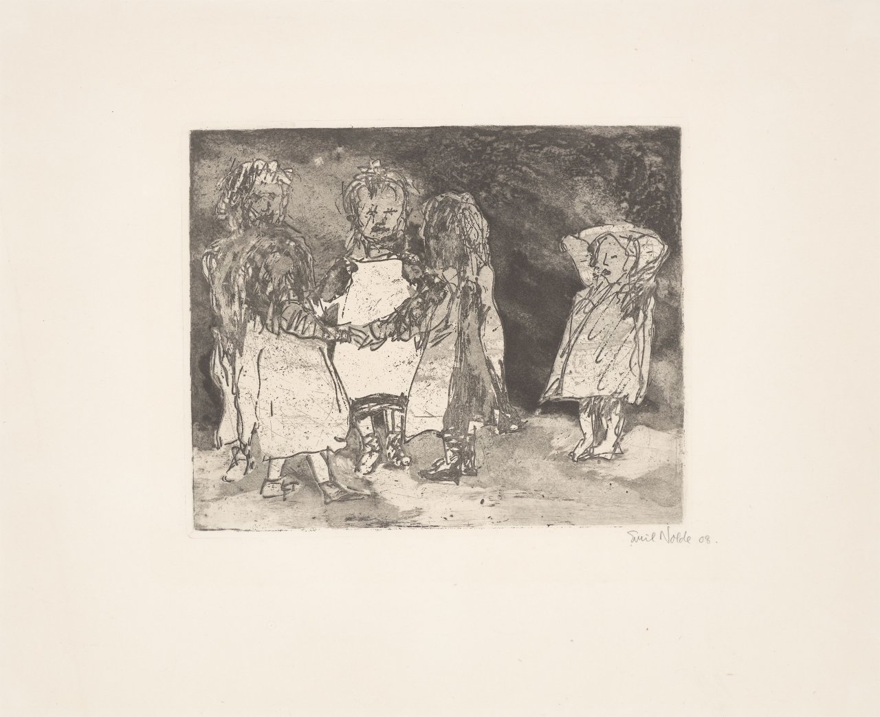 This picture shows the following artwork: Emil Nolde. ”Ringelreihe”. 1908.