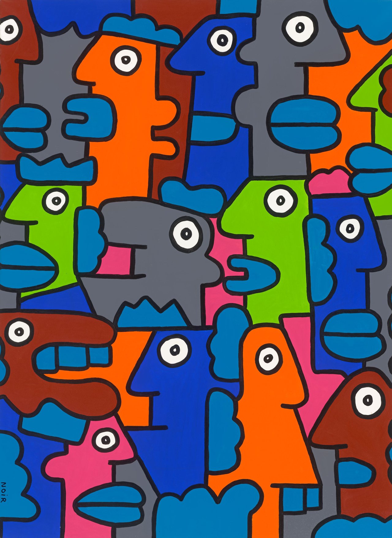 This picture shows the following artwork: Thierry Noir. ”ICH HABE MOMENTAN UNHEIMLICH VIEL ZU TUN”. 2011.