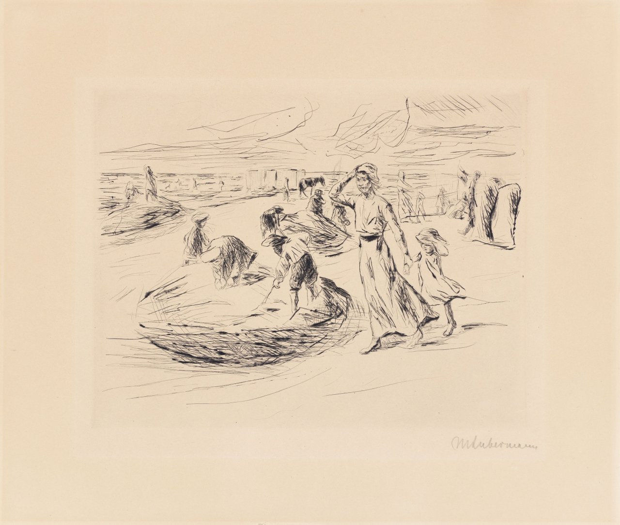 Auf diesem Bild ist das folgende Kunstwerk zu sehen: Max Liebermann. „Am Strande (Nordwijk)“. 1914/15.