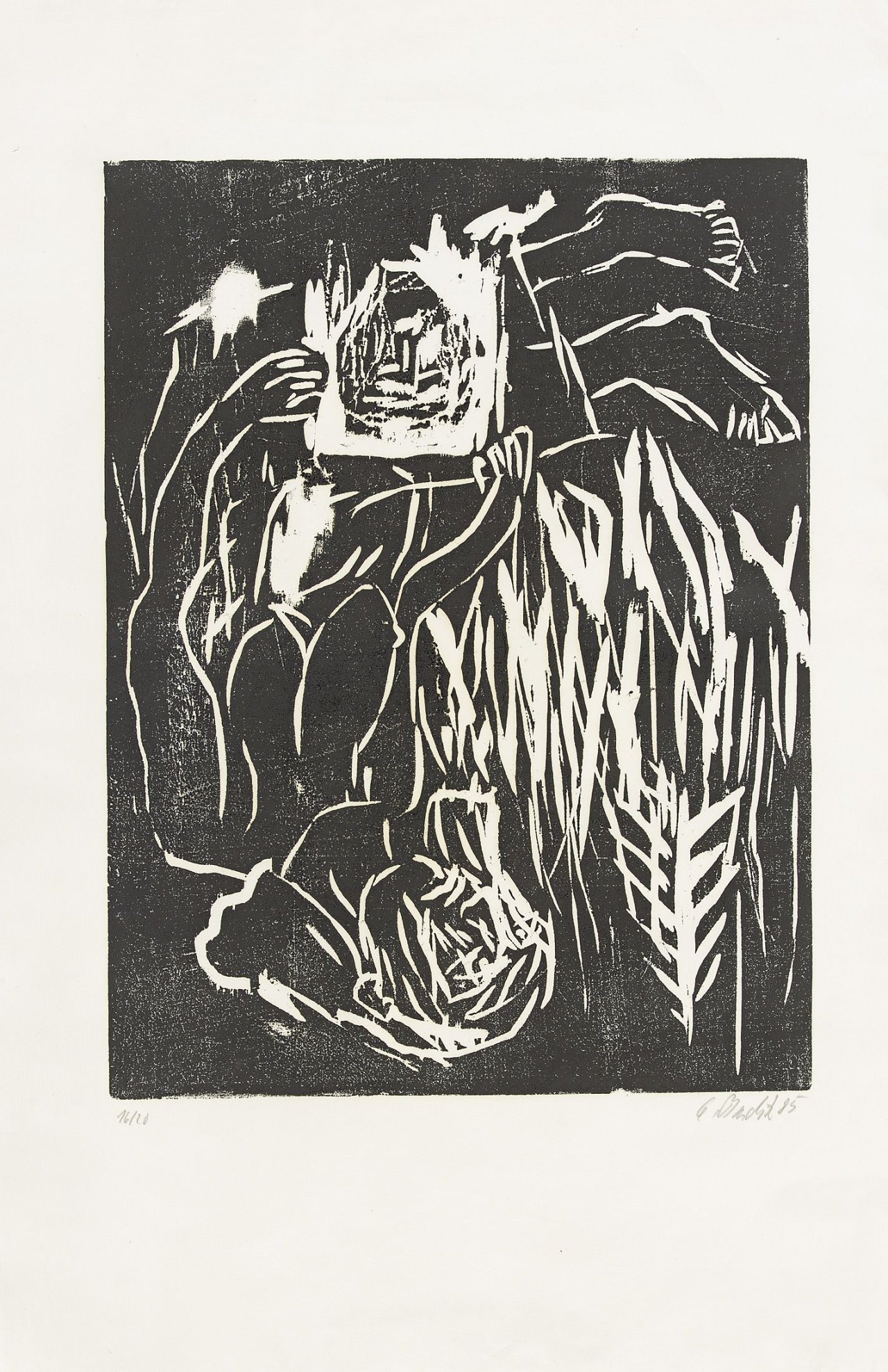 Auf diesem Bild ist das folgende Kunstwerk zu sehen: Georg Baselitz. Ohne Titel. 1985.
