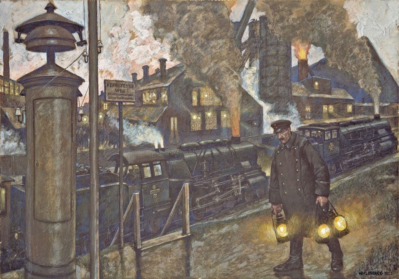 Auf diesem Bild ist das folgende Kunstwerk zu sehen: Hans Baluschek. „Eisenwerk“. 1925.