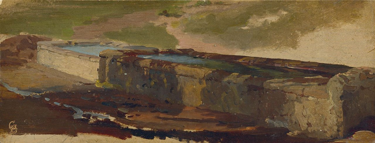 Auf diesem Bild ist das folgende Kunstwerk zu sehen: Louis Gurlitt. Studie eines Troges.