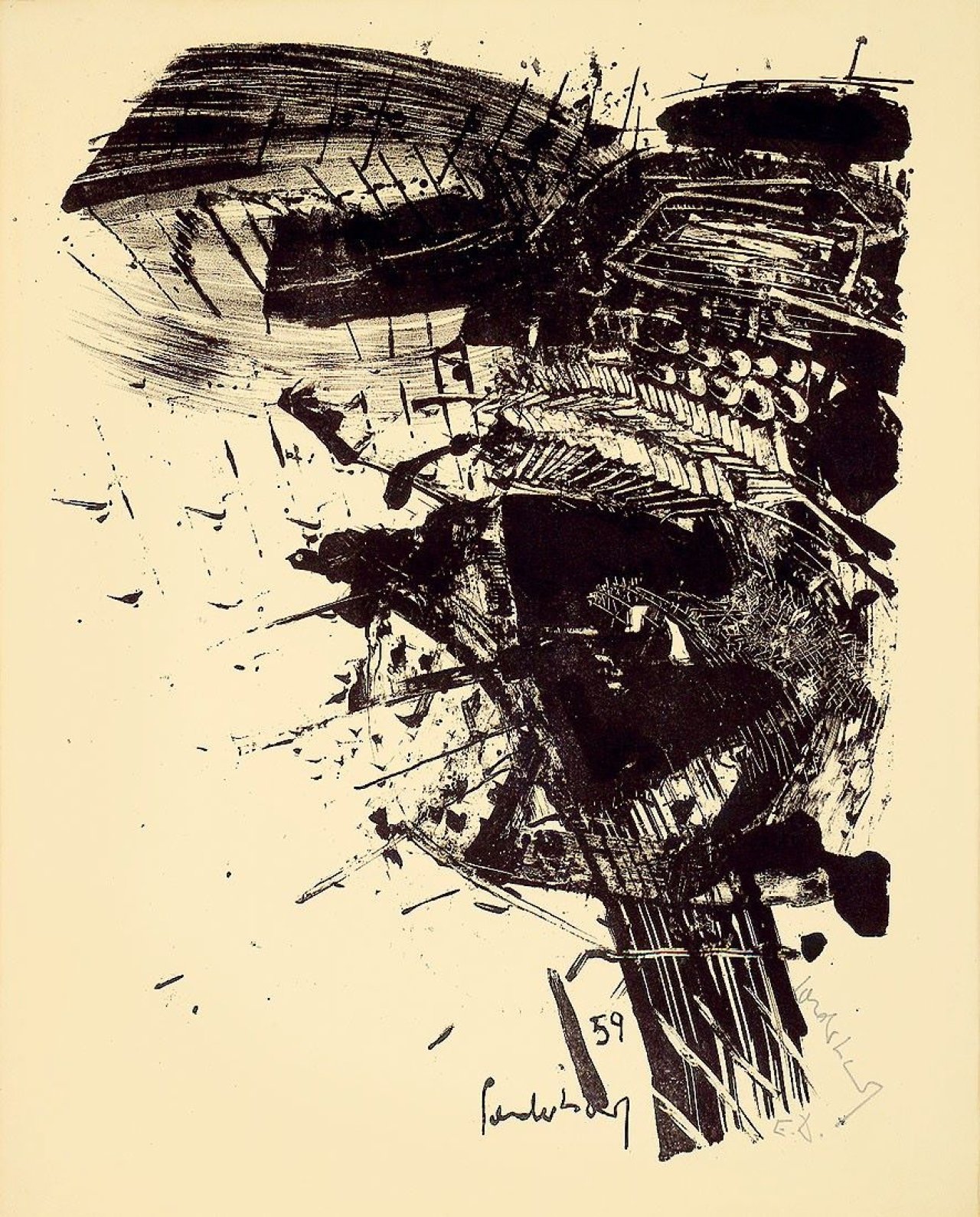 Auf diesem Bild ist das folgende Kunstwerk zu sehen: K.R.H. Sonderborg. Ohne Titel. 1959.