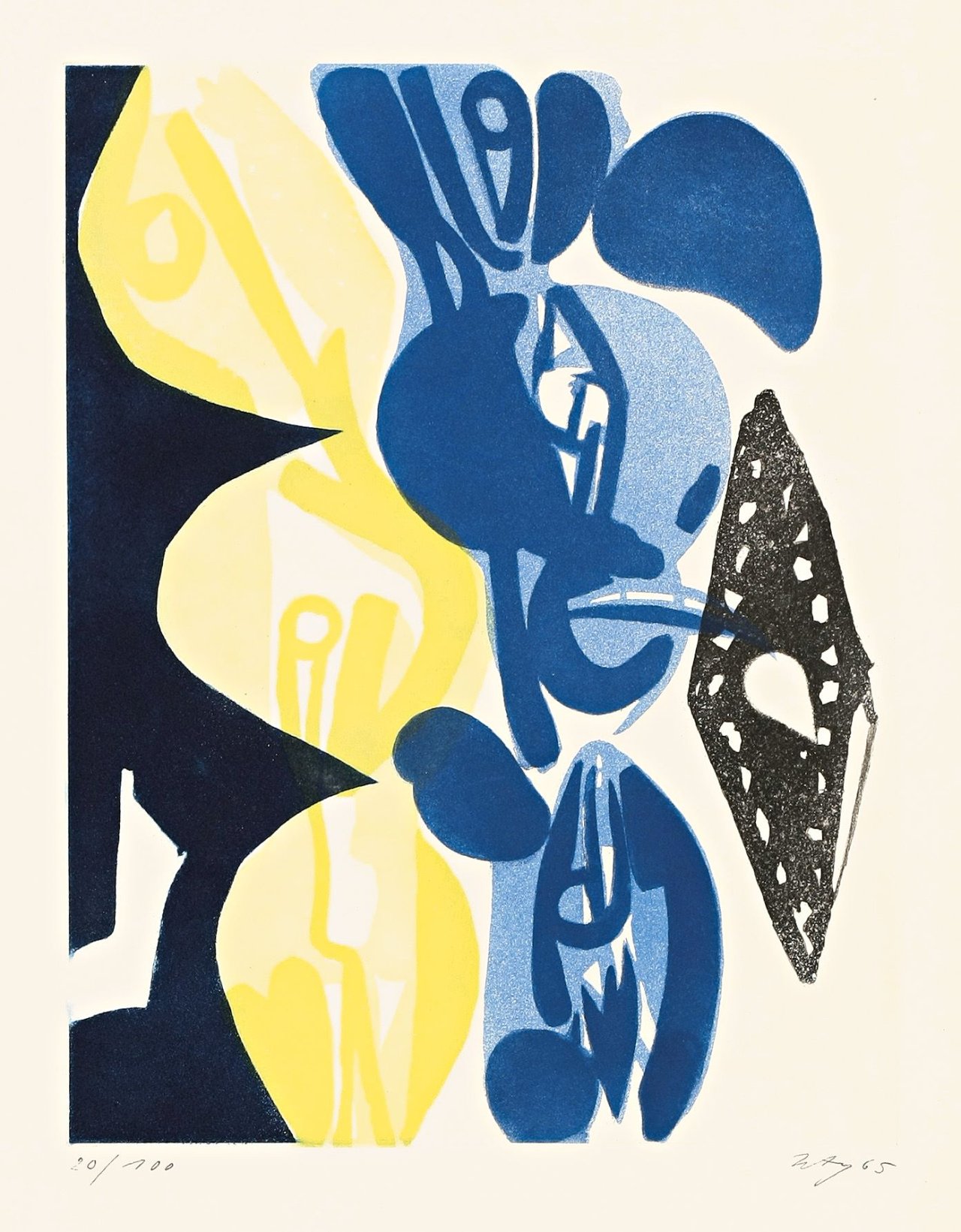 Auf diesem Bild ist das folgende Kunstwerk zu sehen: Ernst Wilhelm Nay. „Der Mensch“. 1965.