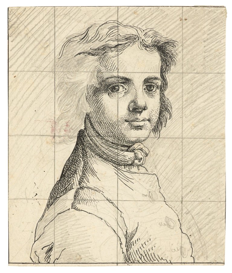 Auf diesem Bild ist das folgende Kunstwerk zu sehen:  Deutsch, um 1810. Bildnis eines jungen Mannes.