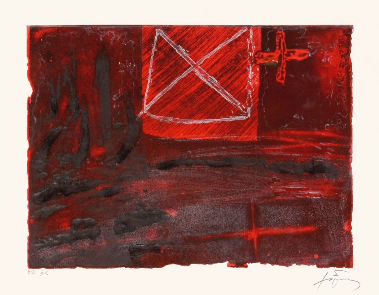 This picture shows the following artwork: Antoni Tàpies. „Traspuar“. 1987.