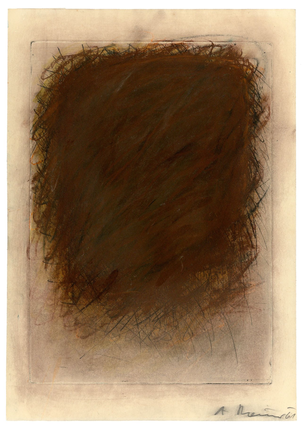 This picture shows the following artwork: Arnulf Rainer. Übermalung. 1961.