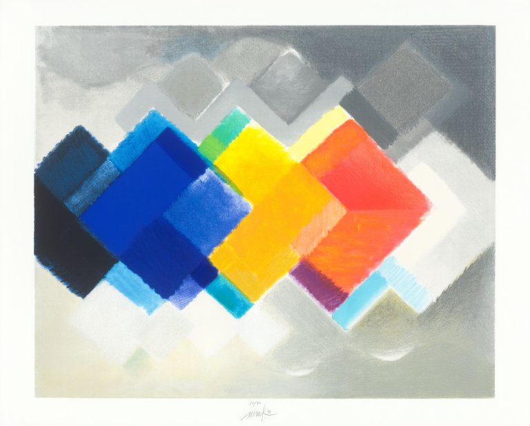 Auf diesem Bild ist das folgende Kunstwerk zu sehen: Heinz Mack. „Das Sternbild der Farben“. 1999.
