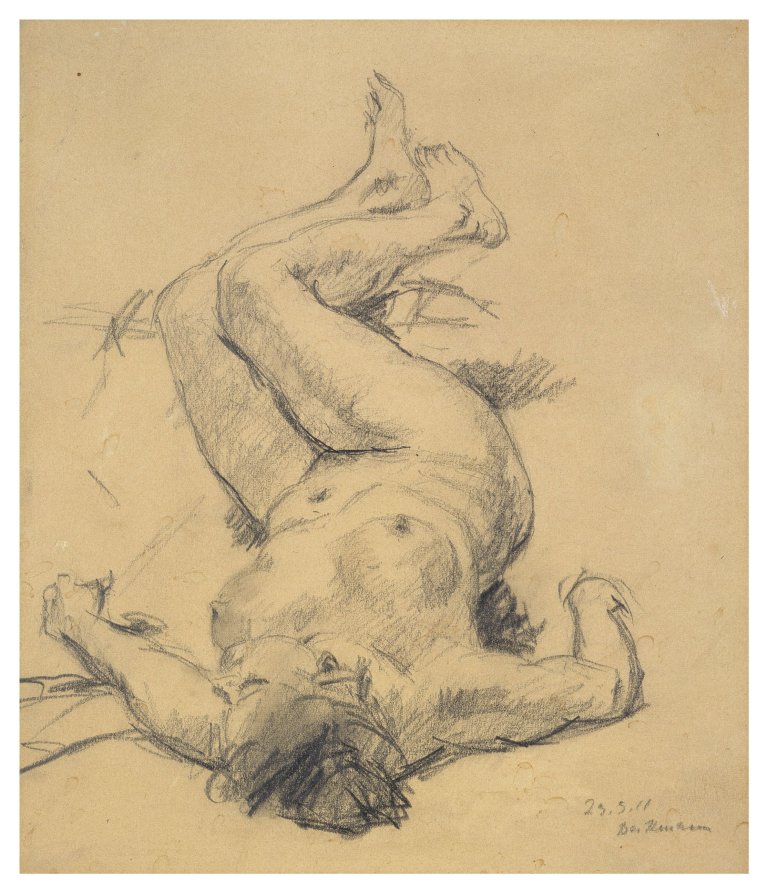 Auf diesem Bild ist das folgende Kunstwerk zu sehen: Max Beckmann. „Studie zur Amazonenschlacht II“. 1911.