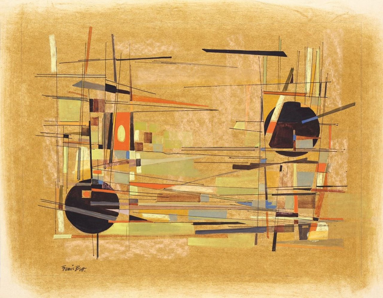 Auf diesem Bild ist das folgende Kunstwerk zu sehen: Francis Bott. Ohne Titel. Um 1950.