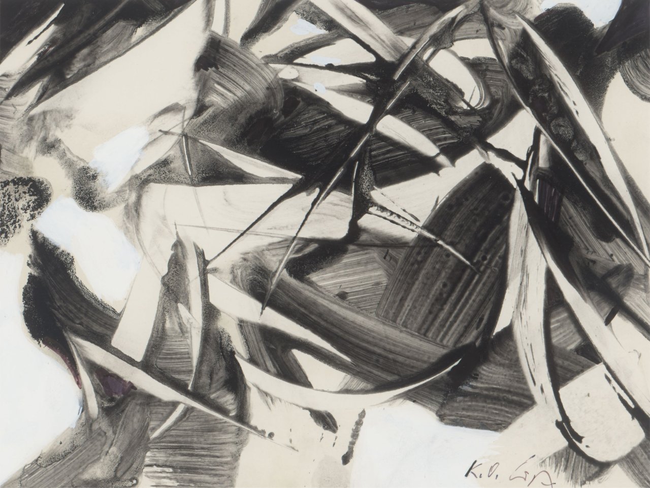 Auf diesem Bild ist das folgende Kunstwerk zu sehen: Karl Otto Götz. „Sternsprung“. 1992.