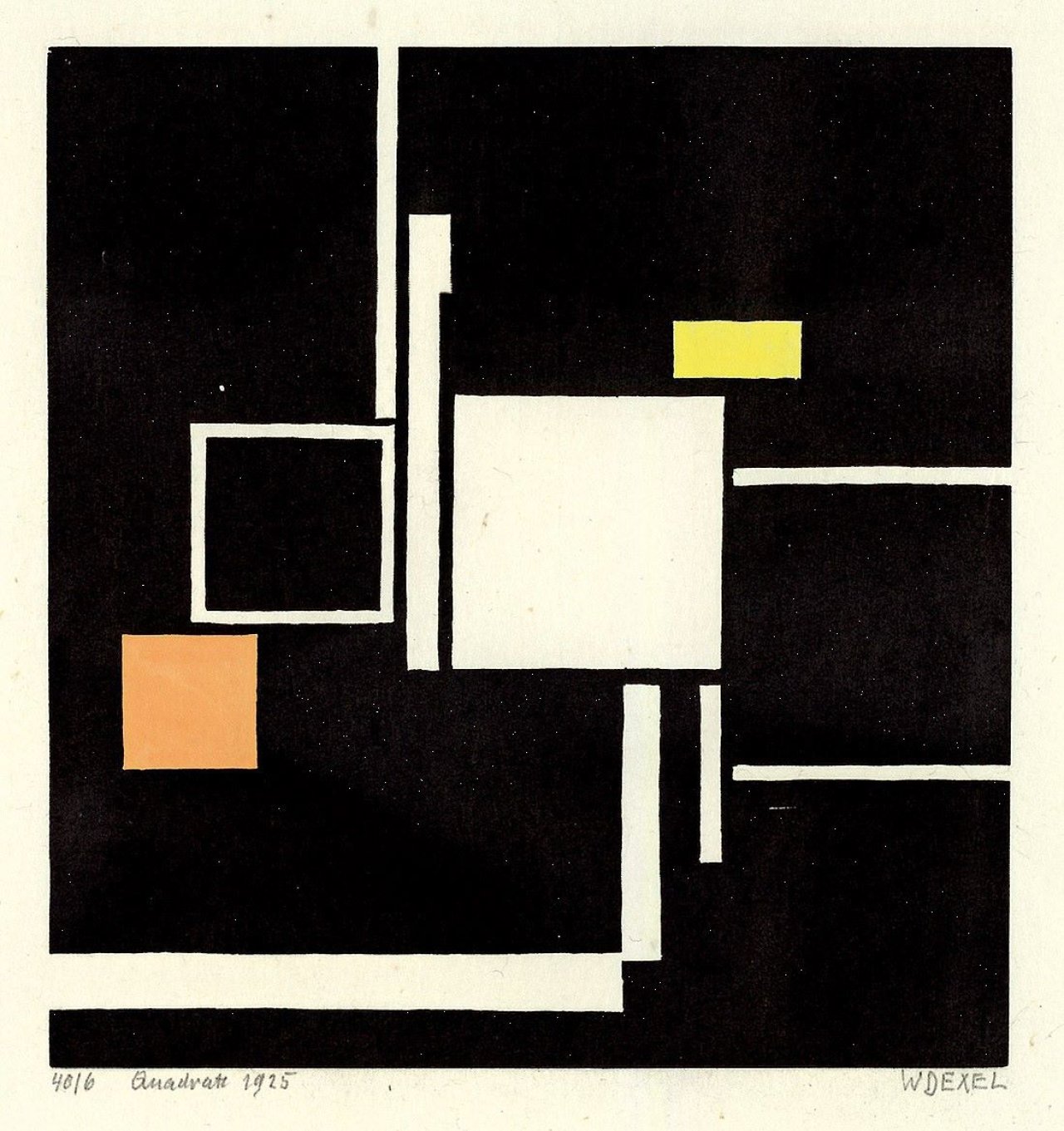Auf diesem Bild ist das folgende Kunstwerk zu sehen: Walter Dexel. „Quadrate“. 1925.