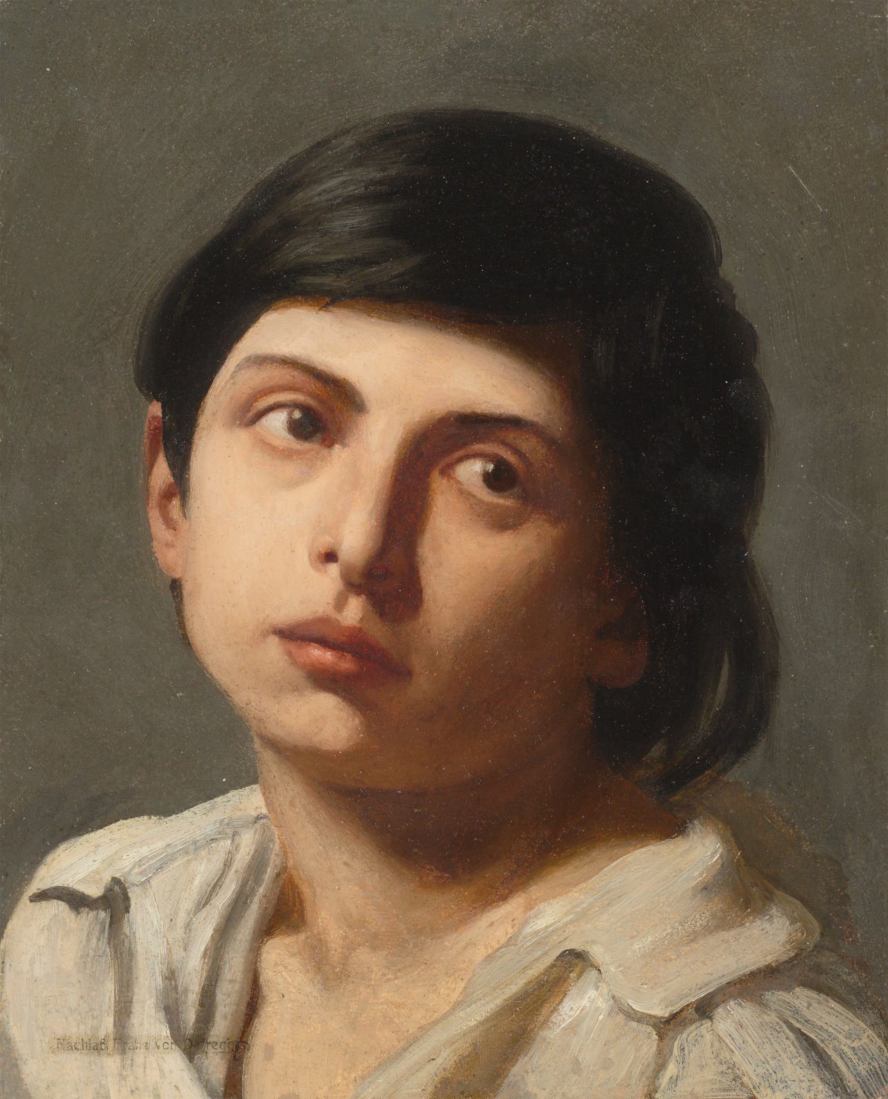 Auf diesem Bild ist das folgende Kunstwerk zu sehen: Franz von Defregger. Junger Italiener (Studienkopf).