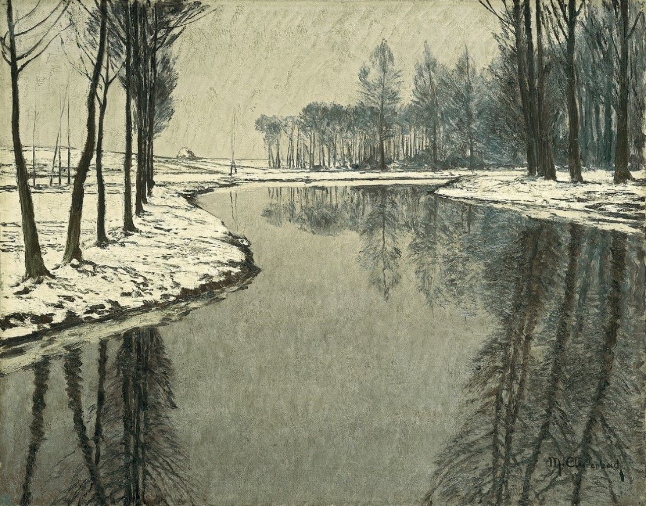Auf diesem Bild ist das folgende Kunstwerk zu sehen: Max Clarenbach. „Erftlandschaft“. Um 1920.