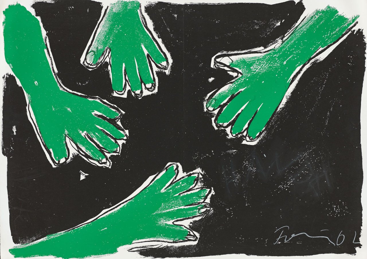 Auf diesem Bild ist das folgende Kunstwerk zu sehen: Günther Förg. Hände. 2002.