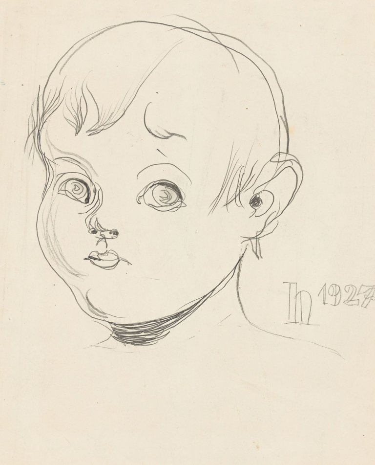 Auf diesem Bild ist das folgende Kunstwerk zu sehen: Heinrich Hoerle. „Kinderbildnis (Hoerles Tochter Micheline)“. 1927.