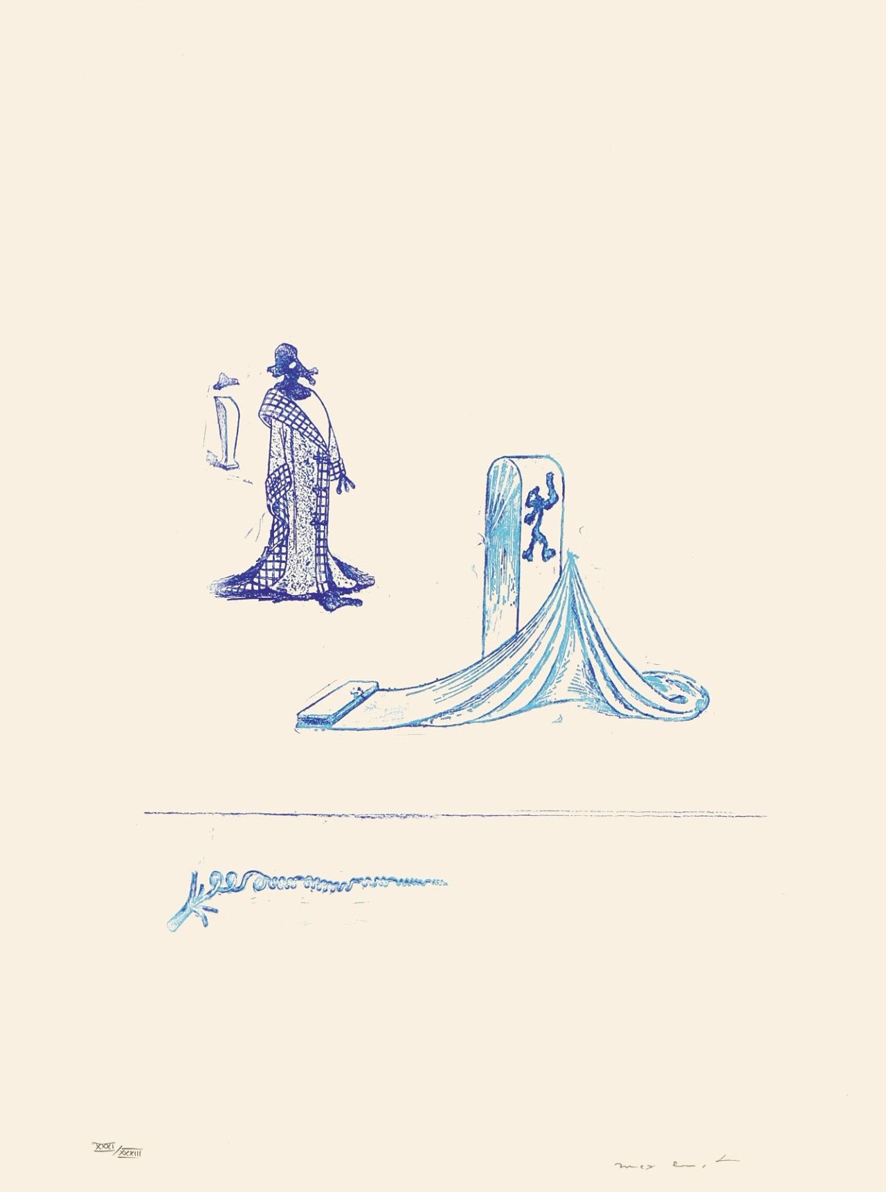 Auf diesem Bild ist das folgende Kunstwerk zu sehen: Max Ernst. Ohne Titel aus: „Alfred Jarry, Décervelages“. 1971.