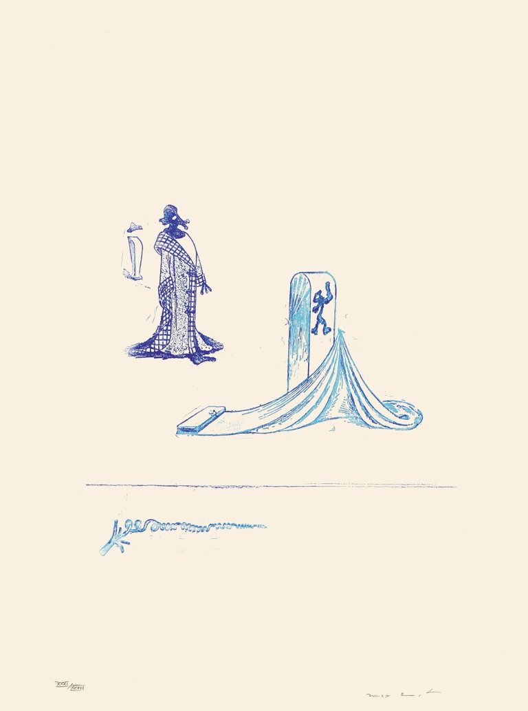 Auf diesem Bild ist das folgende Kunstwerk zu sehen: Max Ernst. Ohne Titel aus: „Alfred Jarry, Décervelages“. 1971.