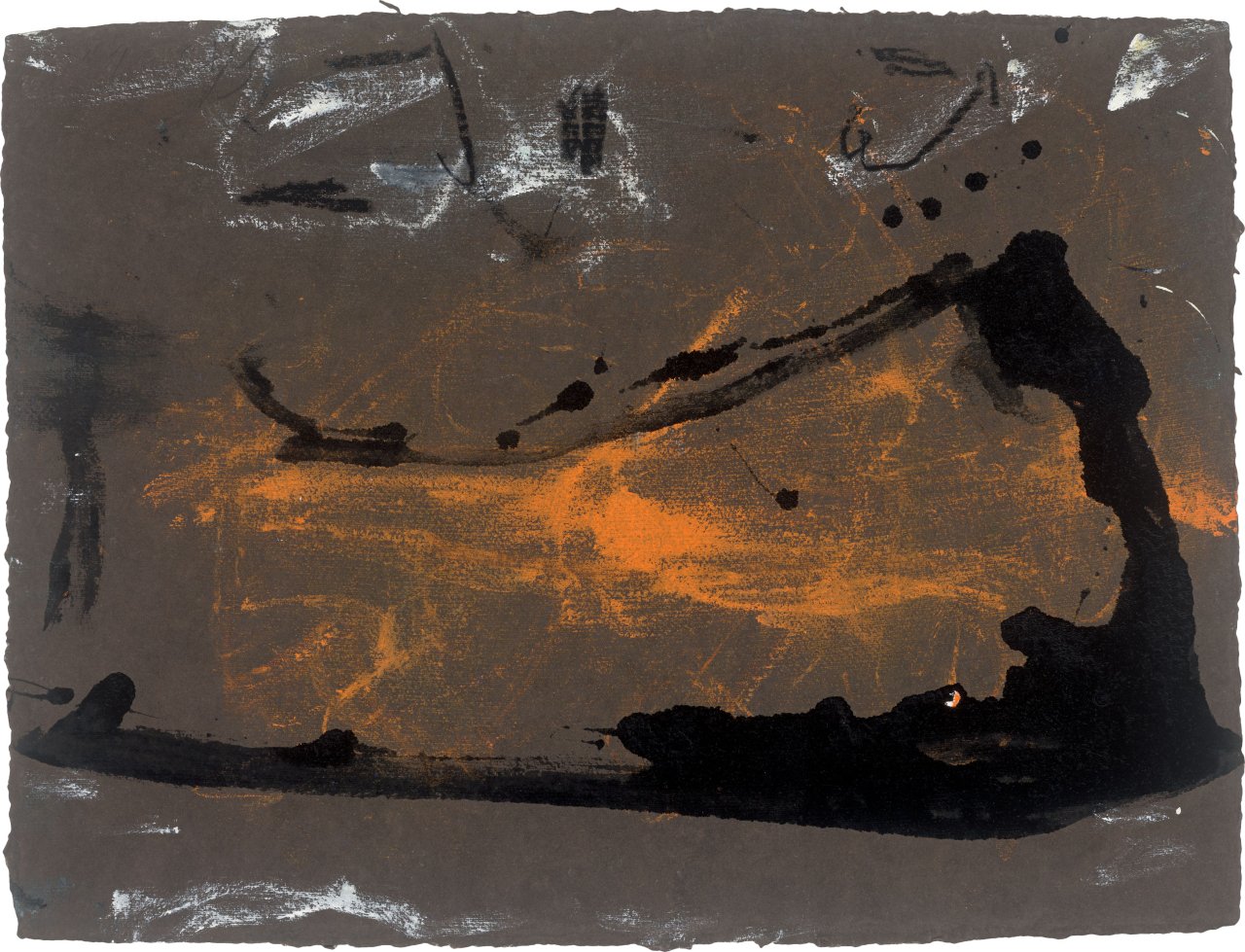 Auf diesem Bild ist das folgende Kunstwerk zu sehen: Emil Schumacher. „GE-20 / 1994“. 1994.