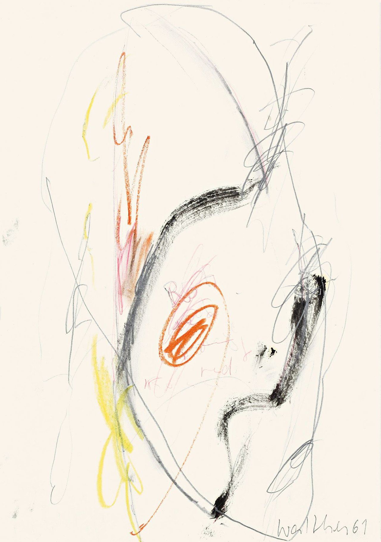 This picture shows the following artwork: Franz Erhard Walther. Kritzelzeichnung. 1961.