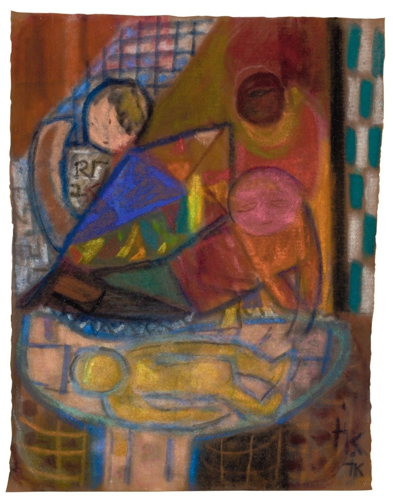 Auf diesem Bild ist das folgende Kunstwerk zu sehen: Ida Kerkovius. Zwei Figuren. Um 1950.